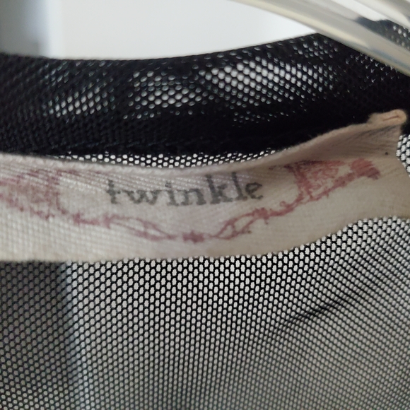 Wink Sheer Black Blouse with Red Floral Embroidery - Picture 3 of 5